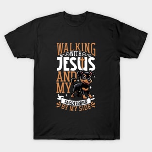 Jesus and dog - German Jagdterrier T-Shirt